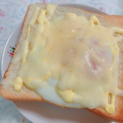 朝からガッツリ食べたくて、チーズも上にのせていただきました(o^^o)美味しかったです♡